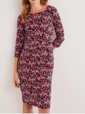 A26 Boden Poppy Floral Midi Jersey Dress